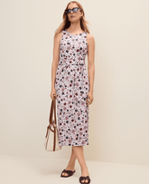 Ann Taylor Night Sky Petite Weekend Floral Tie Waist Sheath Dress