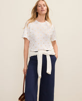Ann Taylor Gold Petite Weekend Sun Print Relaxed Tee
