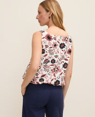 Ann Taylor Night Sky Petite Weekend Floral Tank Top in Linen Blend