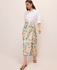 Ann Taylor Limoni Scarf Petite Lemon Wrap Skirt in Satin