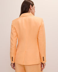 Ann Taylor Tropical Papaya The Petite Cutaway Blazer in Linen Blend