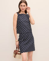 Ann Taylor Night Sky Petite Polka Dot Tank Top in Linen Blend