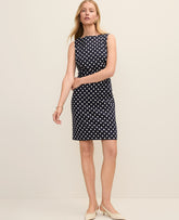 Ann Taylor Night Sky The Petite Belted Shift Dress in Polka Dot