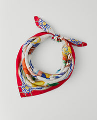Ann Taylor White Amalfi Coast Printed Silk Scarf