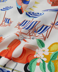 Ann Taylor White Amalfi Coast Printed Silk Scarf