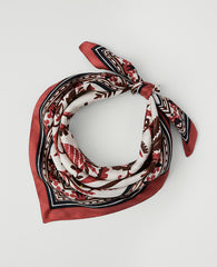 Ann Taylor White Palm Print Silk Scarf