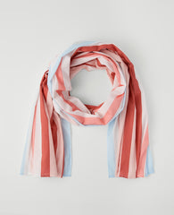 Ann Taylor White Striped Linen Blend Scarf