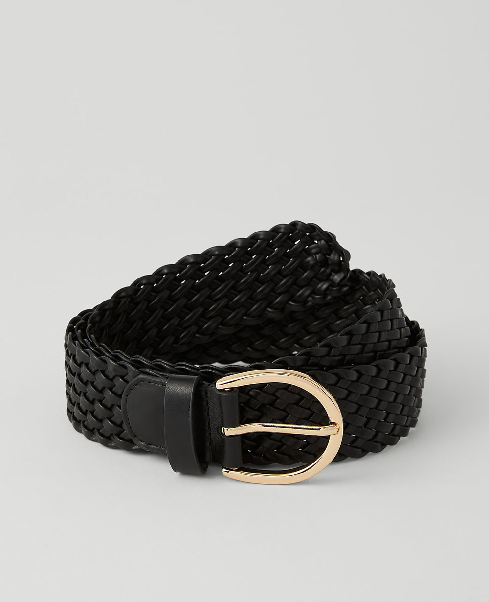 Ann Taylor Black Braided Belt