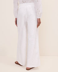 Ann Taylor White 9000 The Eyelet Easy Palazzo Pant