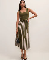 Ann Taylor Winding Ivy Striped Square Neck Sweater Dress