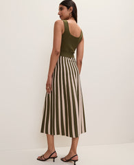 Ann Taylor Winding Ivy Striped Square Neck Sweater Dress