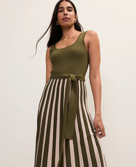 Ann Taylor Winding Ivy Striped Square Neck Sweater Dress