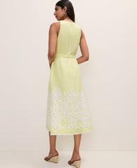 Ann Taylor Lime Slice Eyelet Halter Midi Dress