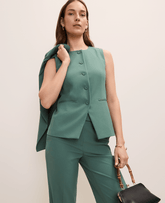 Ann Taylor Shadowy Jade The Long Crew Neck Vest