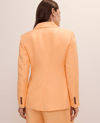 Ann Taylor Tropical Papaya The Cutaway Blazer in Linen Blend