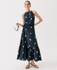Ann Taylor Night Sky Sequin Embellished Tiered Maxi Skirt