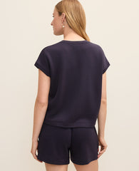 Ann Taylor Night Sky Weekend Crew Neck Top in CloudPlush