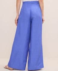 Ann Taylor Dream Blue The Statement Palazzo Pant in Linen Blend