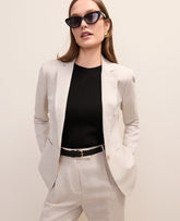 Ann Taylor Natural Flax The Hutton Blazer in Linen Blend