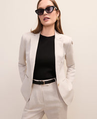 Ann Taylor Natural Flax The Hutton Blazer in Linen Blend