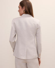 Ann Taylor Natural Flax The Hutton Blazer in Linen Blend