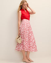 Ann Taylor White Eyelet Full Midi Skirt