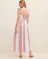 Ann Taylor Terra Toscana Weekend Striped Tie Strap Midi Dress