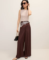 Ann Taylor Rich Walnut The Statement Palazzo Pant