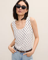 Ann Taylor Pale Sandalwood Polka Dot Tank Top