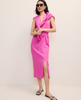 Ann Taylor Rhododendron Knotted Pencil Skirt in Linen Blend