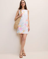 Ann Taylor Multi Floral Shift Dress in Linen Blend