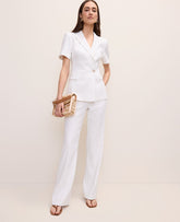 Ann Taylor White The High Rise Trouser in Linen Blend