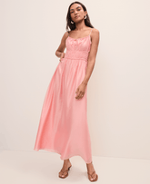 Ann Taylor Light Coral Spice Weekend Gathered Maxi Dress