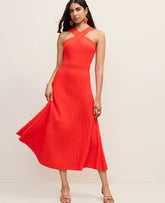 Ann Taylor Aperol Ribbed Halter Sweater Dress