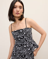 Ann Taylor Black Embroidered Peplum Top