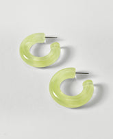 Ann Taylor Lime Wedge Enamel Hoop Earrings
