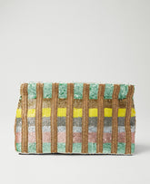 Ann Taylor Pink Petal Striped Sequin Clutch