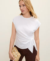 Ann Taylor White Tie Waist Tee
