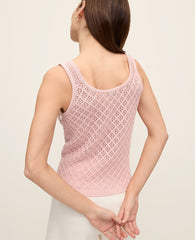 Ann Taylor Rose Veil Sequin Pointelle Sweater Tank Top