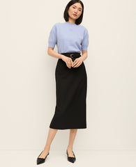 Ann Taylor Blue Hydrangea Daisy Appliqué Sweater Tee