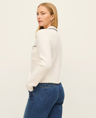 Ann Taylor Winter White Ribbed Sweater Jacket
