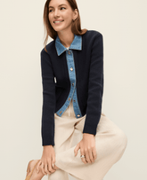 Ann Taylor Night Sky Weekend Denim Sweater Jacket