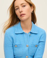 Ann Taylor Sky Gazing Textured Stitch Sweater Jacket
