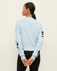 Ann Taylor Cashmere Blue Floral Jacquard Cardigan