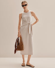 Ann Taylor Sail Cloth Weekend Tie Waist Midi Dress