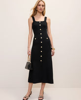 Ann Taylor Black Ribbed Button Sweater Dress
