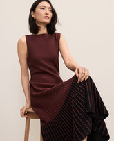 Ann Taylor Rich Walnut Colorblock Midi Sweater Dress