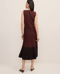 Ann Taylor Rich Walnut Colorblock Midi Sweater Dress
