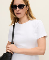 Ann Taylor White Crew Neck Flare Dress