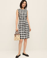 Ann Taylor Black - Ww Gingham Column Midi Dress